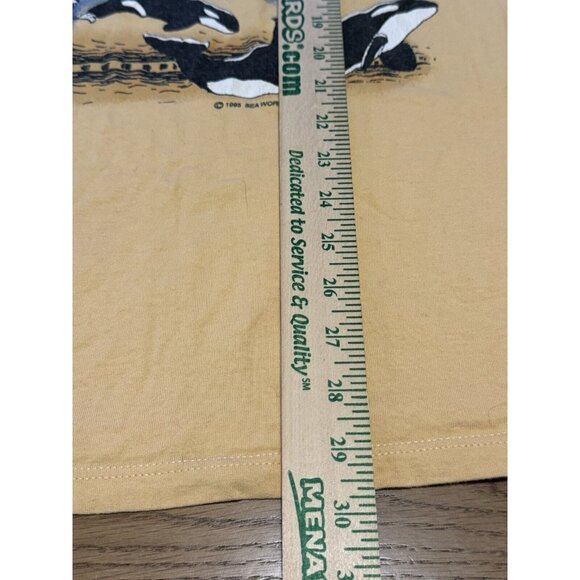1995 Sherry's Best Sea World Tee Size XL T-Shirt Yellow Made In USA Vacation VTG - Picture 4 of 10